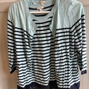 talbots top  cardigan with sleeveless underneath  size large p